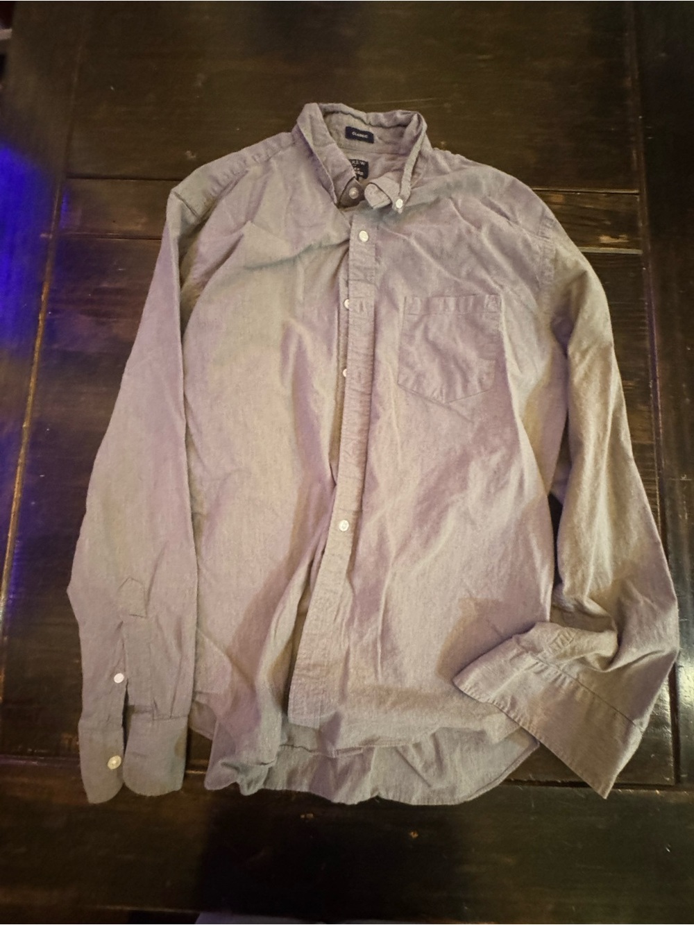 J. Crew Men's Button-Down Shirt in Light Gray